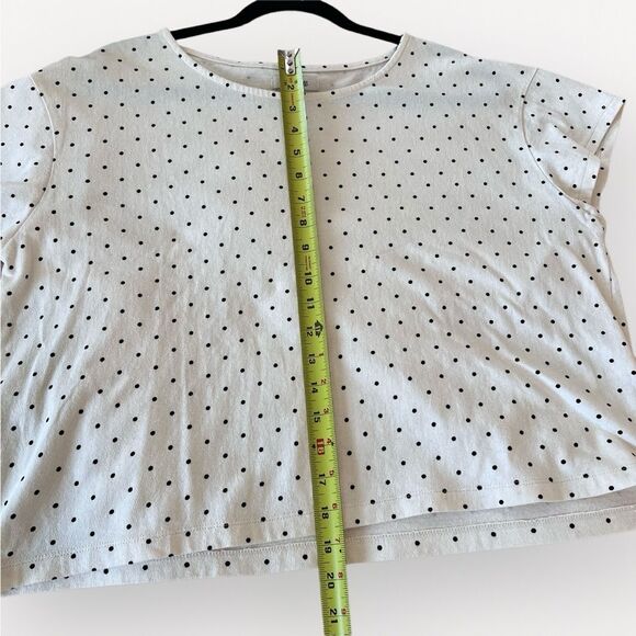 Madewell women’s Cap-Sleeve Boxy Tee in Polka Dot.  Size large. - Picture 6 of 6